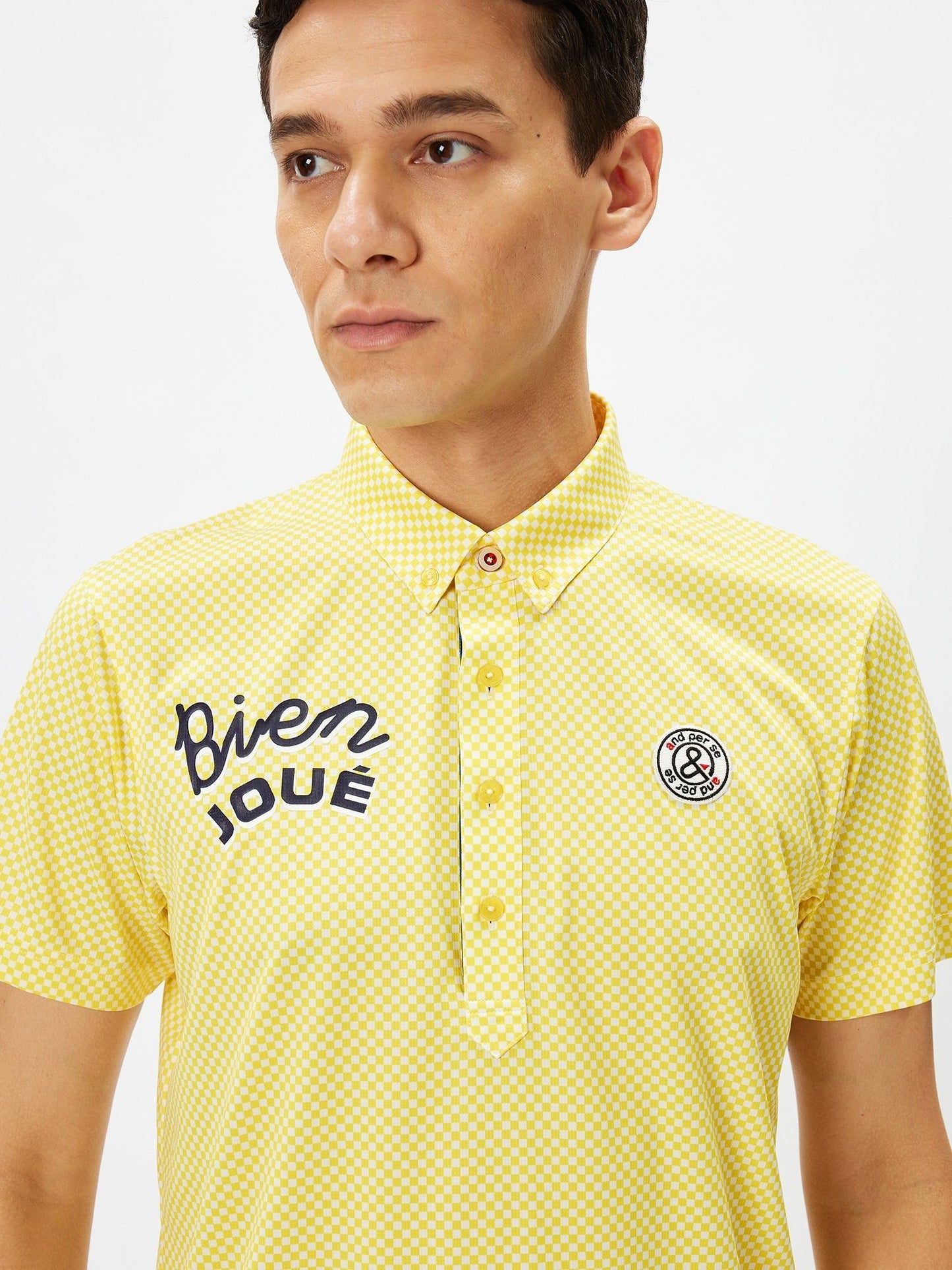 SWING DRY 3D printed short sleeve button down shirt