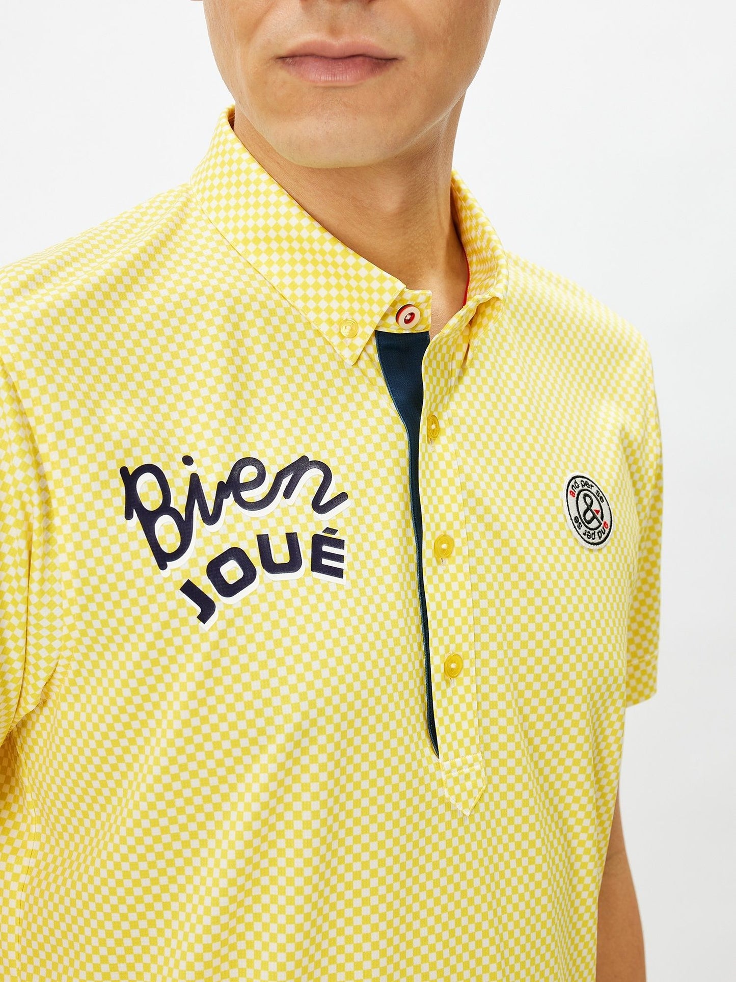 SWING DRY 3D printed short sleeve button down shirt