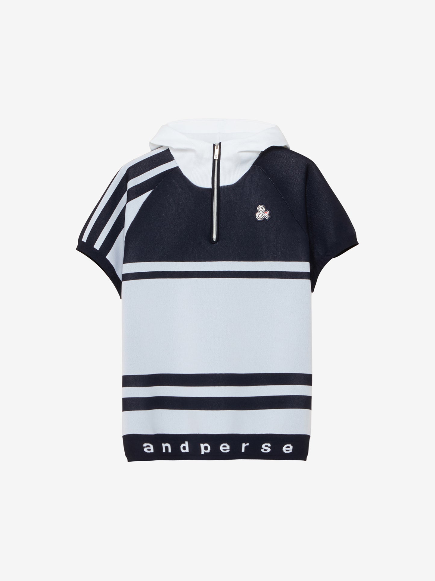 Lightweight knit short sleeve half zip hoodie