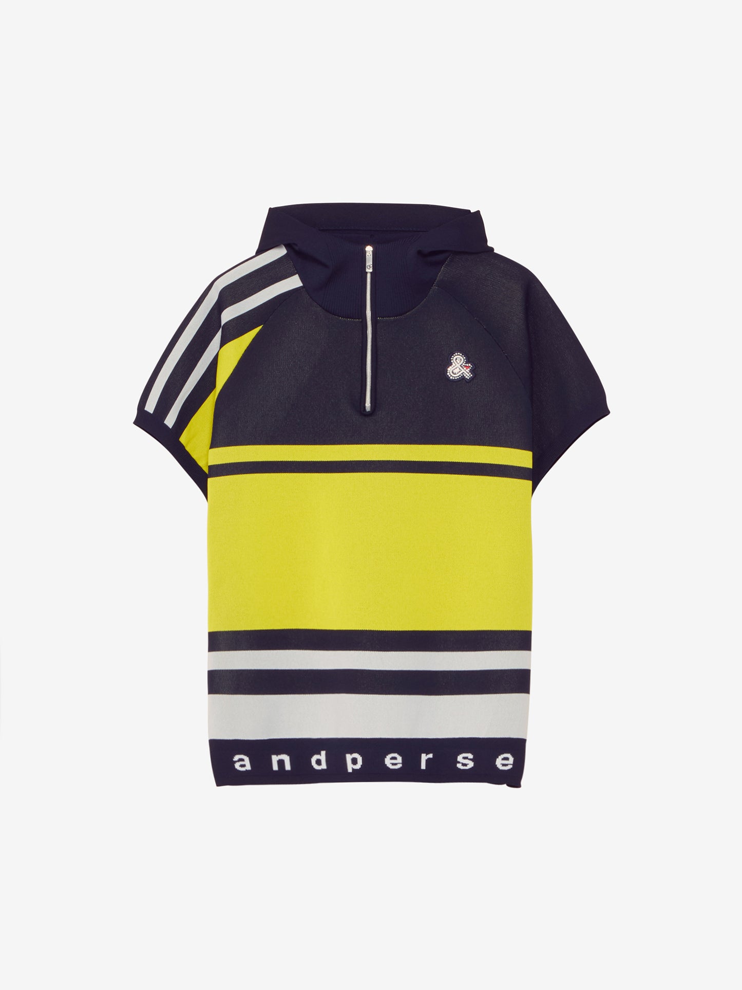 Lightweight knit short sleeve half zip hoodie
