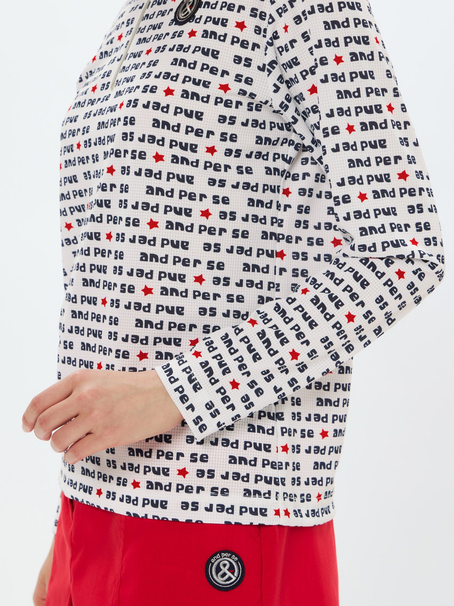 Solcare Dot Printed Long Sleeve Half Zip Shirt
