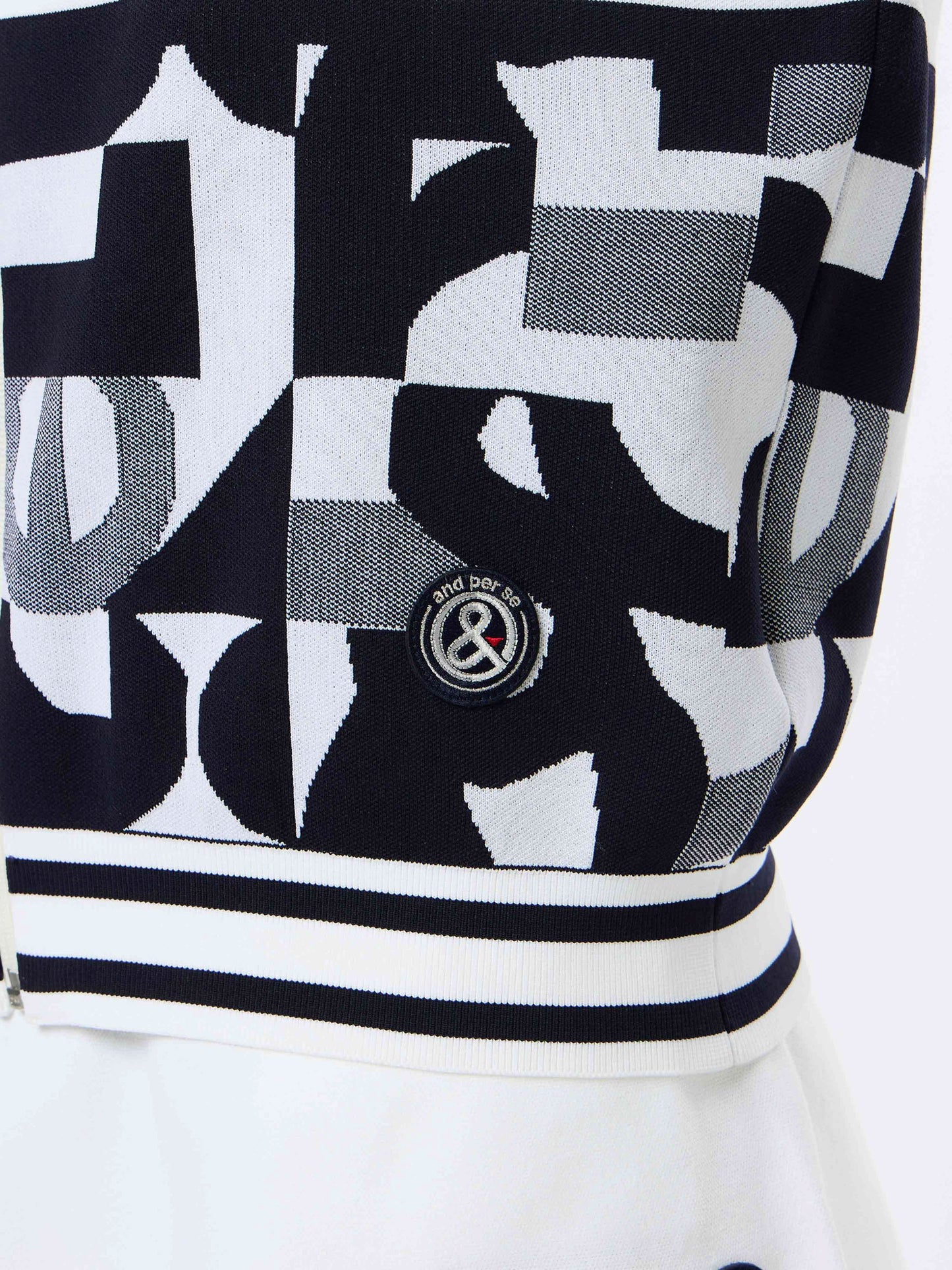 Active knit short sleeve full zip blouson
