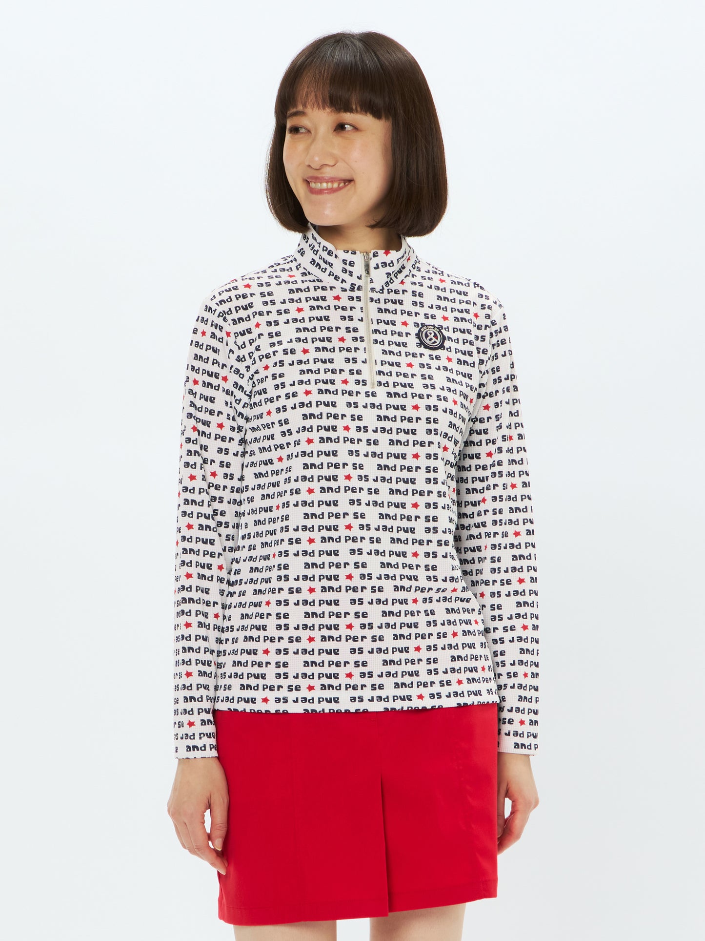 Solcare Dot Printed Long Sleeve Half Zip Shirt