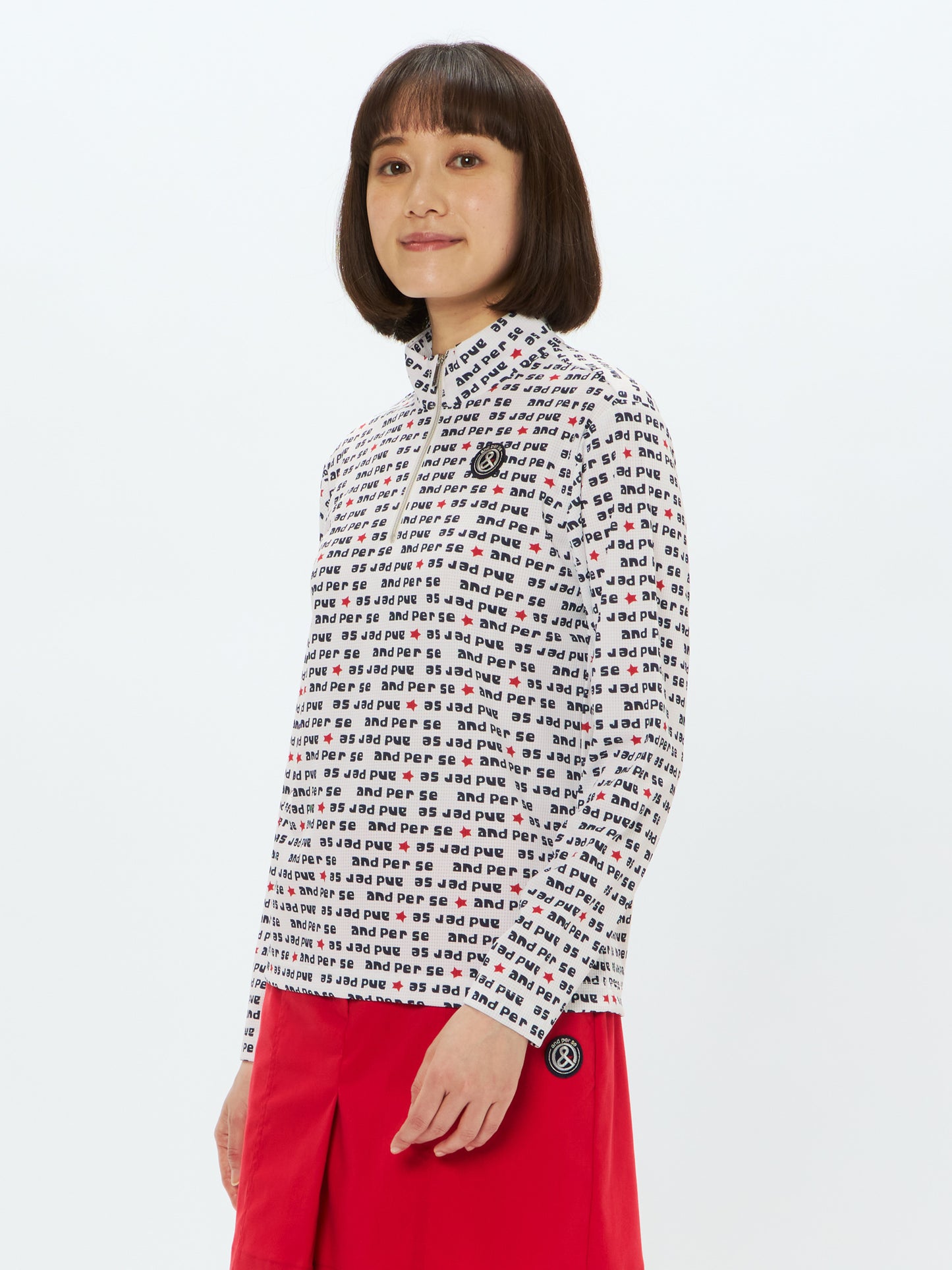 Solcare Dot Printed Long Sleeve Half Zip Shirt
