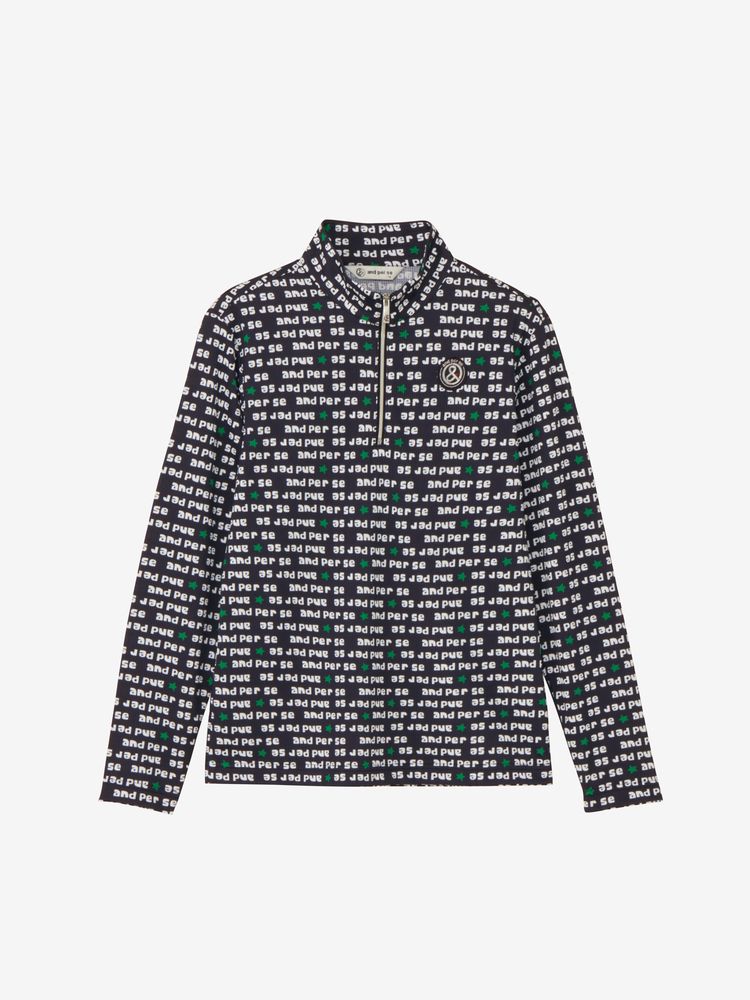 Solcare Dot Printed Long Sleeve Half Zip Shirt