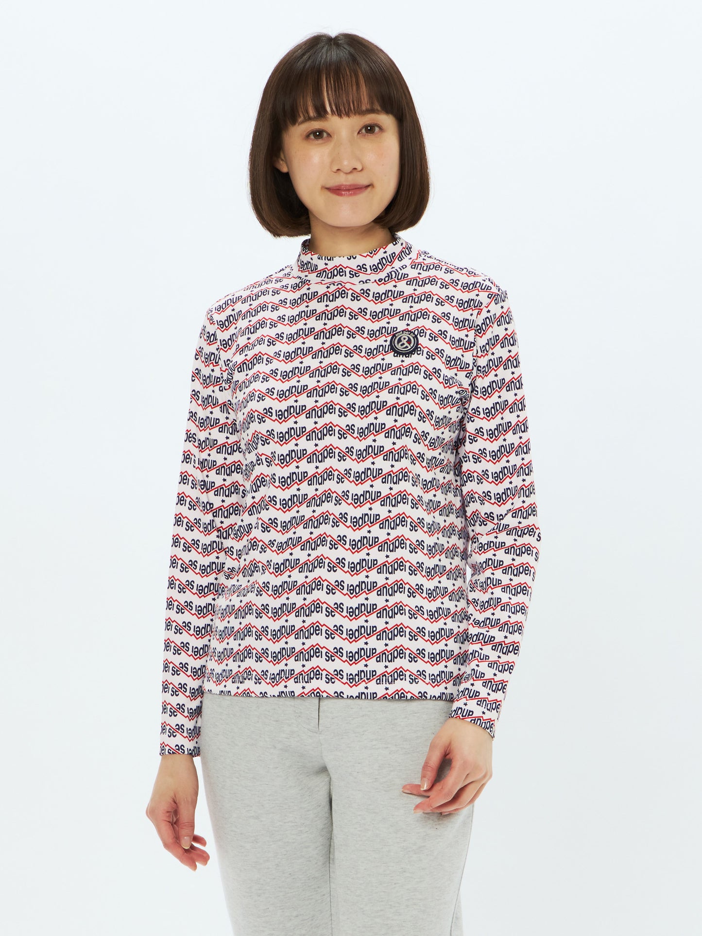 Shot Smoother Print Long Sleeve Mock Neck Shirt