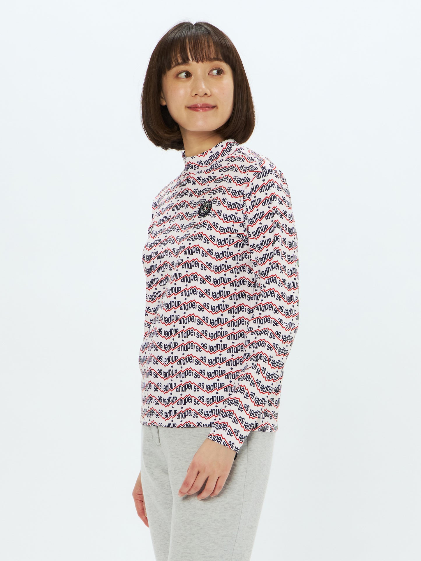 Shot Smoother Print Long Sleeve Mock Neck Shirt