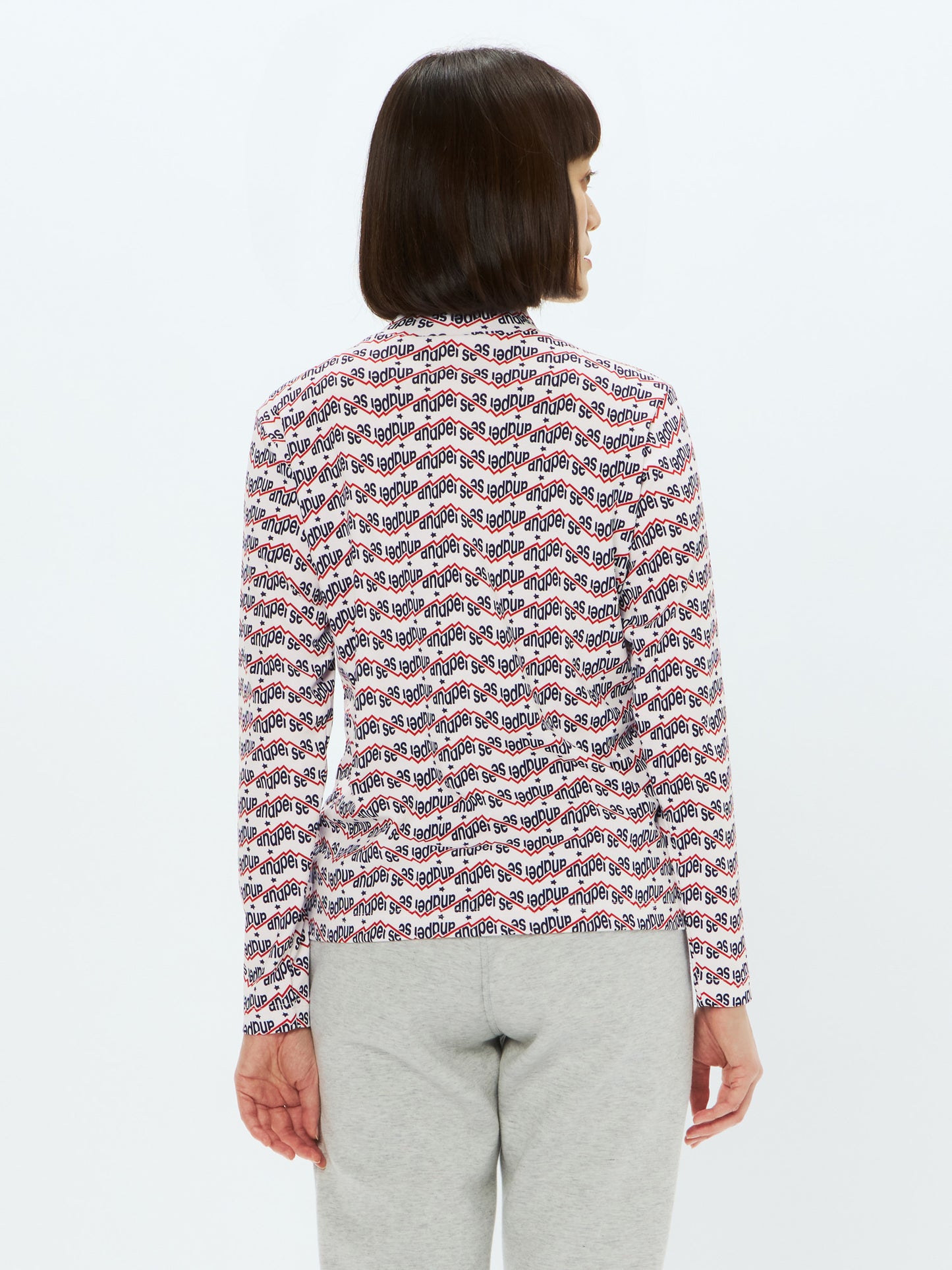 Shot Smoother Print Long Sleeve Mock Neck Shirt