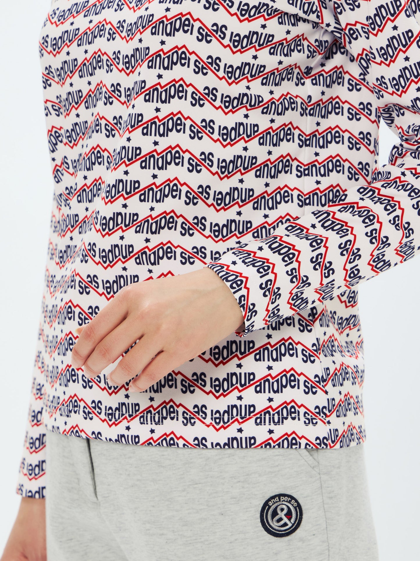 Shot Smoother Print Long Sleeve Mock Neck Shirt