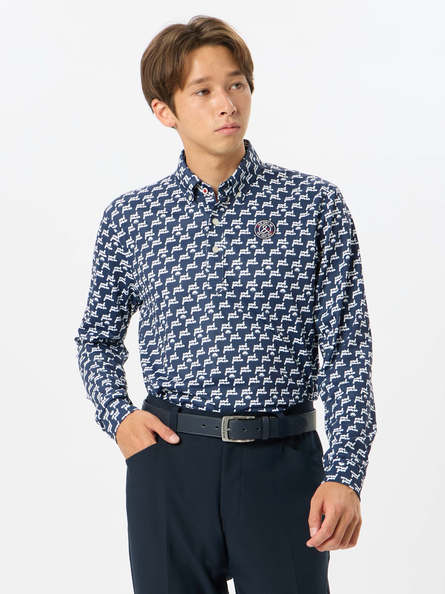 SD3D waffle printed long sleeve shirt