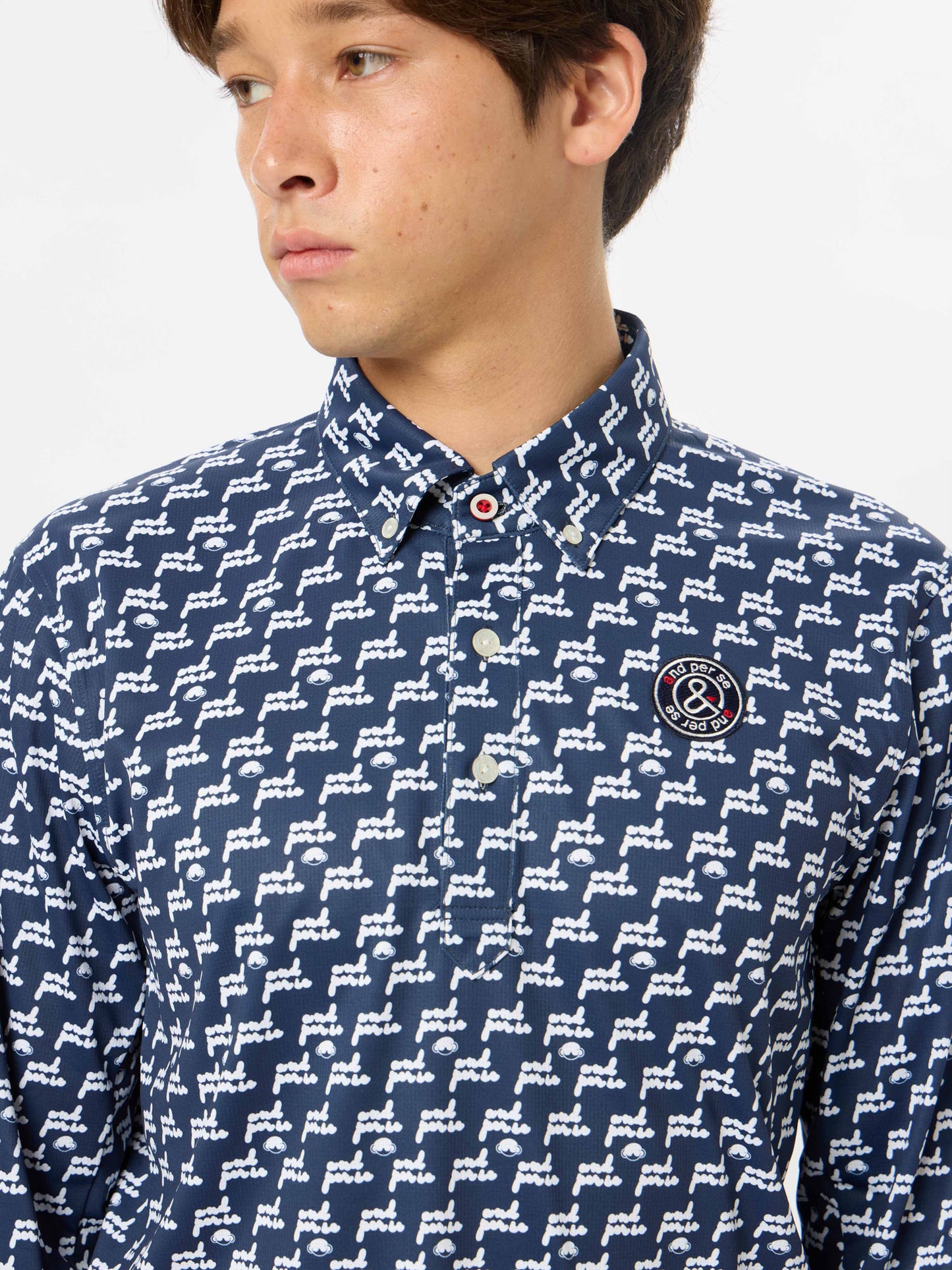 SD3D waffle printed long sleeve shirt