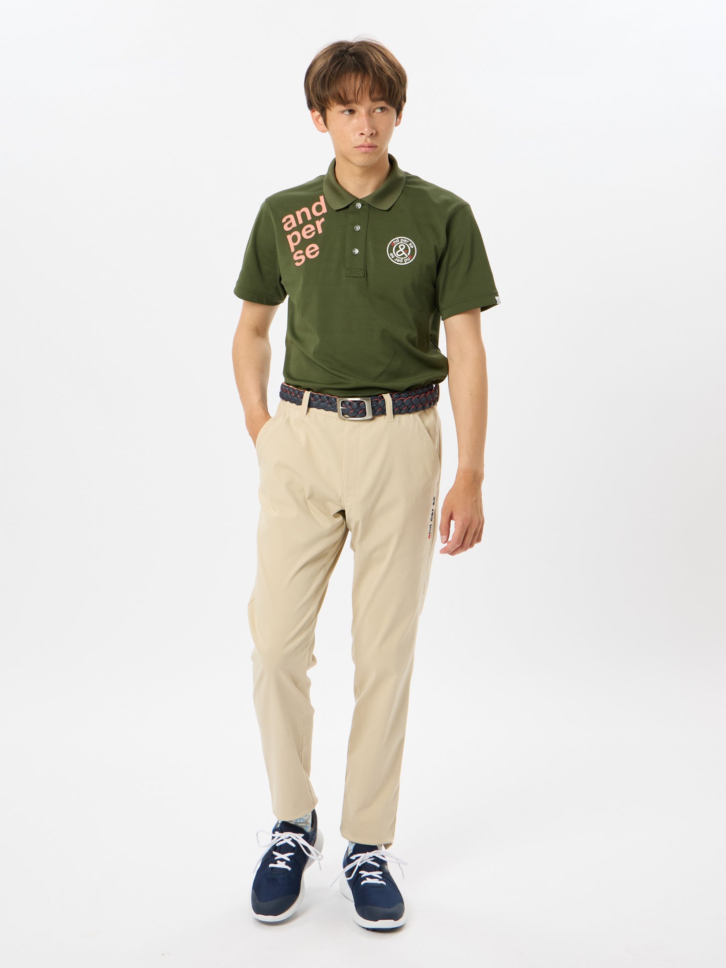 SWING DRY seed stitch short sleeve polo shirt