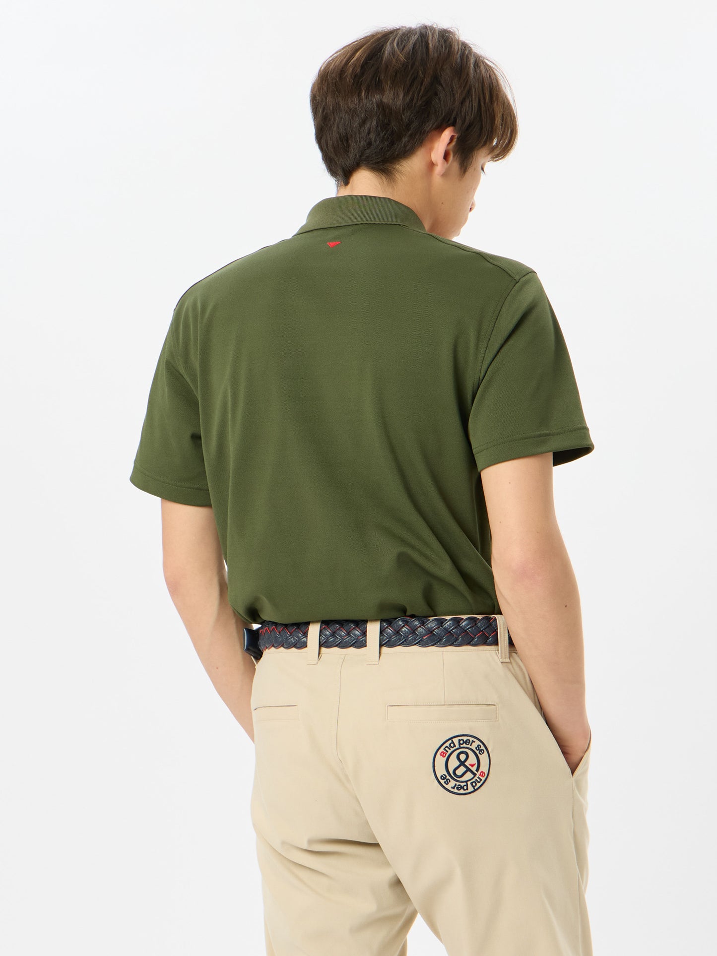 SWING DRY seed stitch short sleeve polo shirt