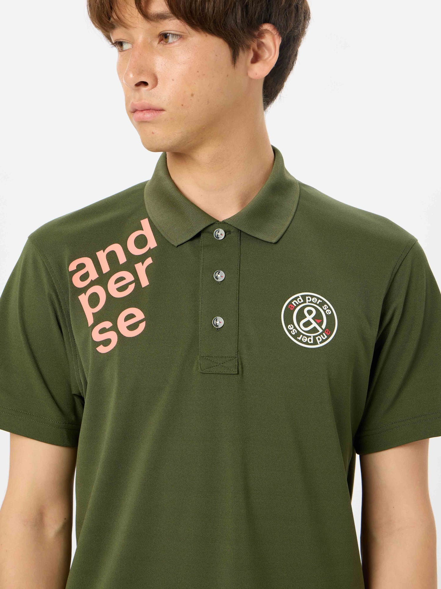 SWING DRY seed stitch short sleeve polo shirt
