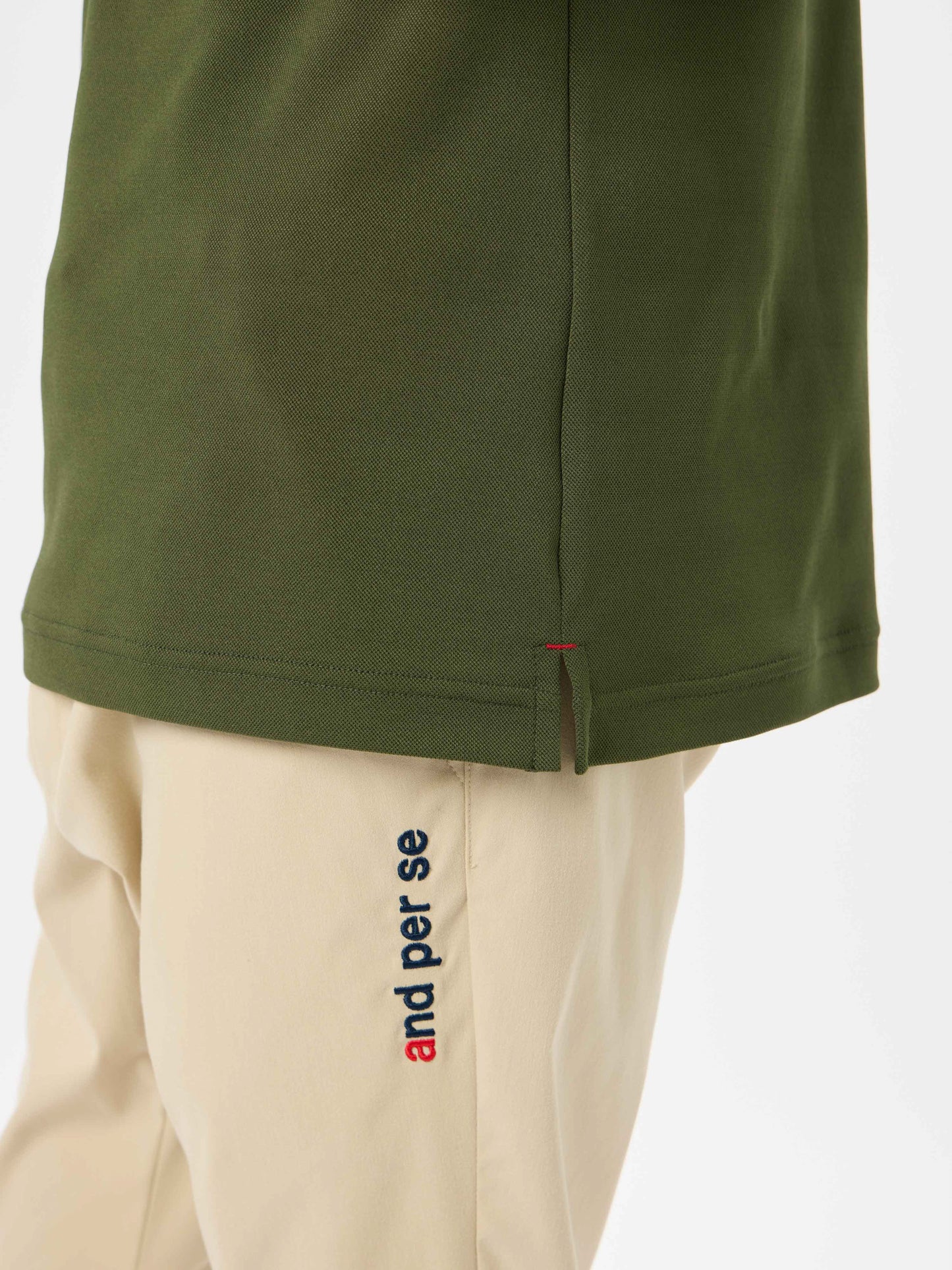 SWING DRY seed stitch short sleeve polo shirt